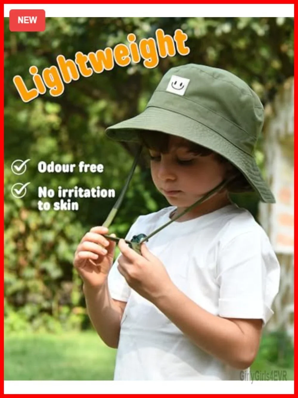 Baby Sun Hat UPF 50+ Toddler Bucket Hat Boys Girls 0-5Y Outdoor Smile Face